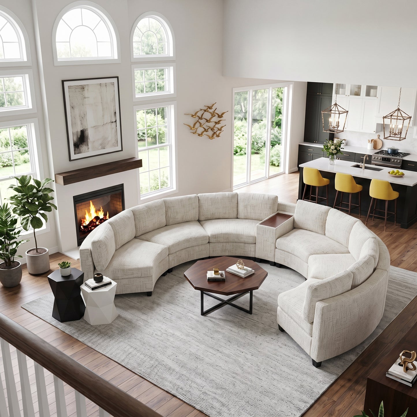Harlow Curved Modular Sectional - Beige (3)