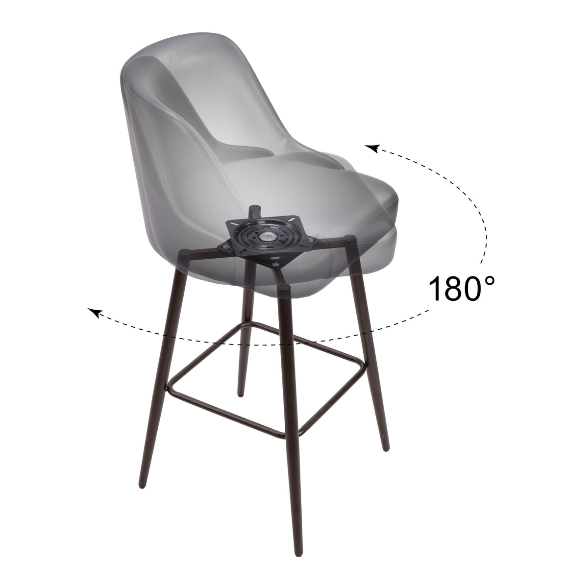 Keppel Swivel Barstool in Black & Bronze