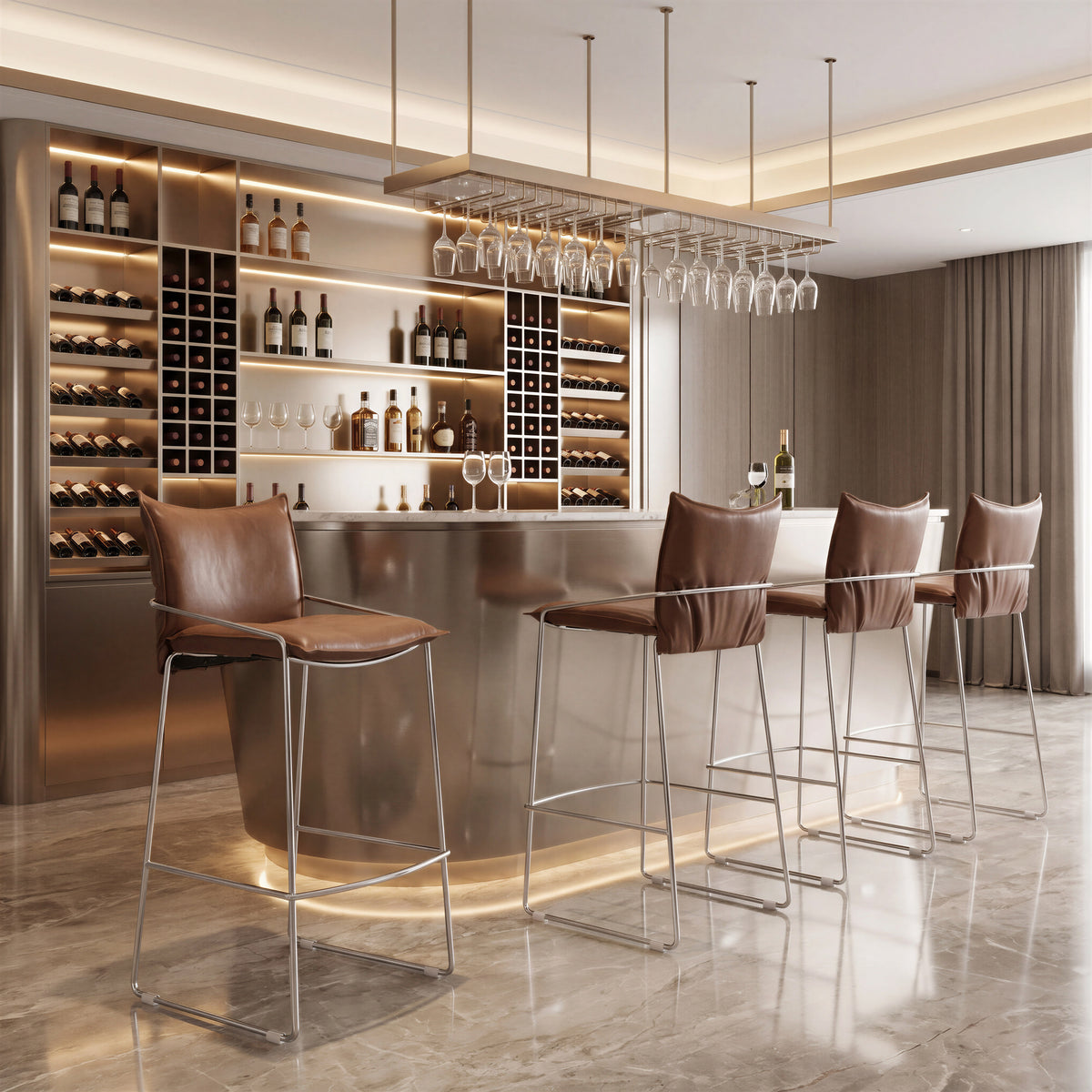 Pola Barstool in Brown