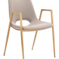 Desi Dining Chair (Set of 2) in Beige & Gold