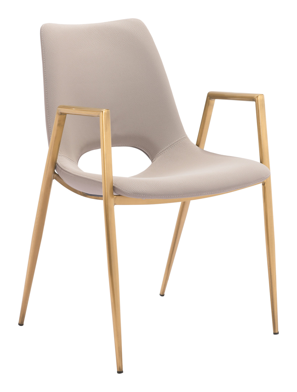 Desi Dining Chair (Set of 2) in Beige & Gold
