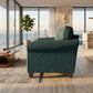 Augusta Sofa – Made in USA, Custom Fabric Options, 83" Classic Design - Hepburn Teal - Fabric (4)
