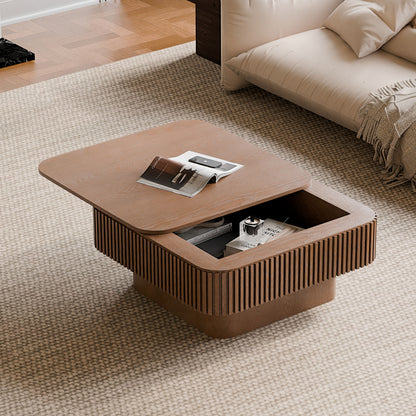 Roswell Walnut Solid Wood & MDF Coffee Table – 31.5" Square Coffee Table