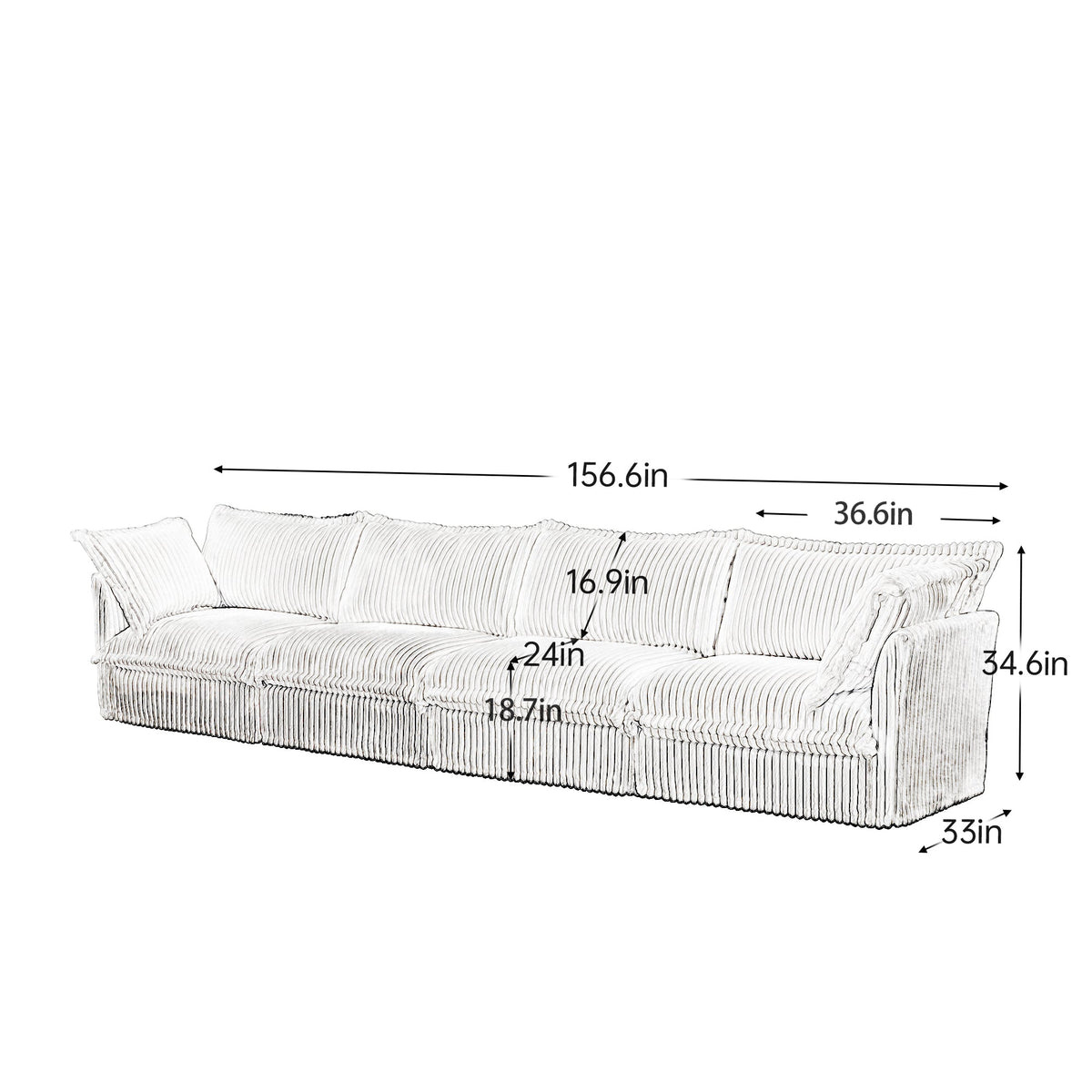 Sabel Slipcovered Long Sofa