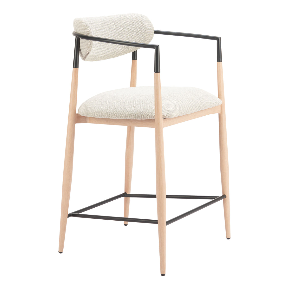 Equinox Oyster Gray & Natural Counter Stool