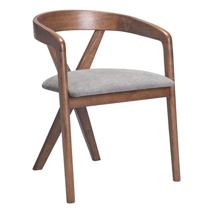 Cairo Dove Gray & Walnut Dining Chair