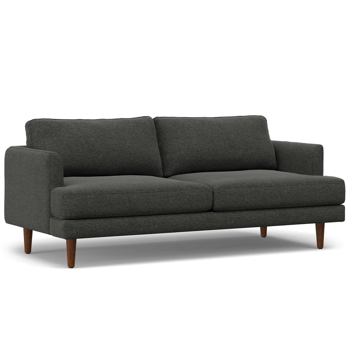 Livingston MCM Styled Fabric Sofa Loveseat, Charcoal Gray 76" - Revel Sofa 