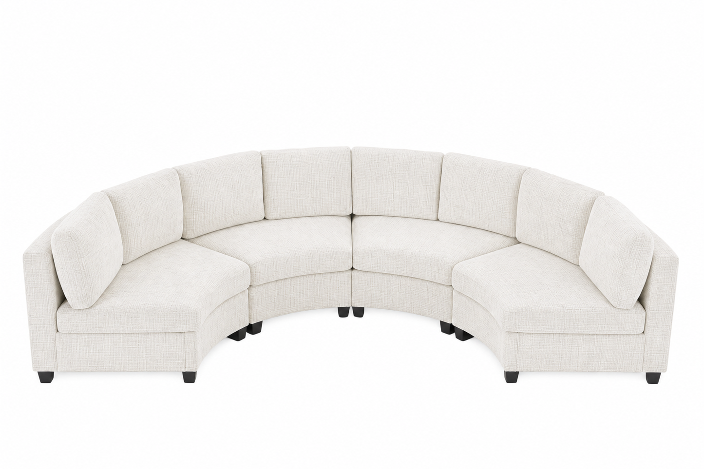 Rosalind Chenille Curved Modular Sectional – 4-Seat Sofa - Beige (10)