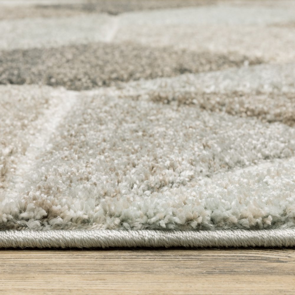 Gray And Ivory Geometric Area Rug