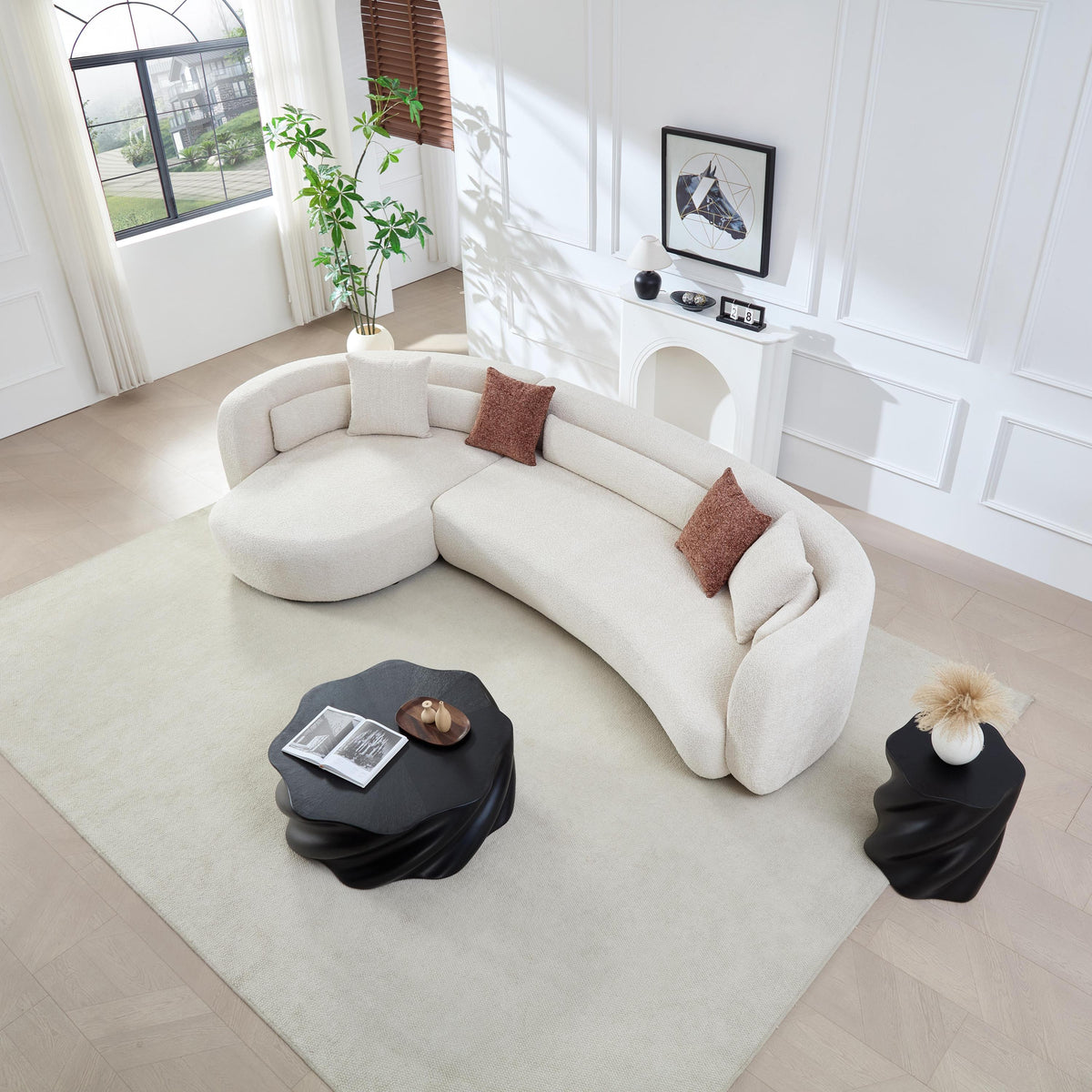 Odile Curved Boucle Sectional