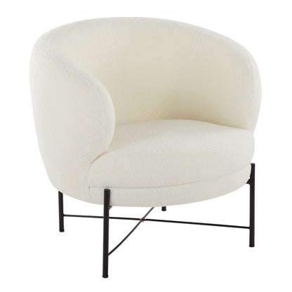 Quillan White Fabric Accent Chair – 29.5" Accent Chair