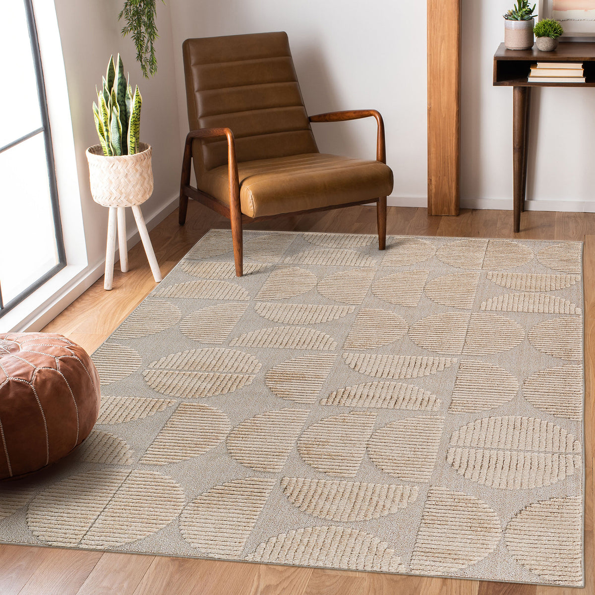 Step Collection High-Low Indoor Area Rug, 6'7''x9", Modern, Contemporary, Geometric, Bohemian, Bedroom, Kitchen