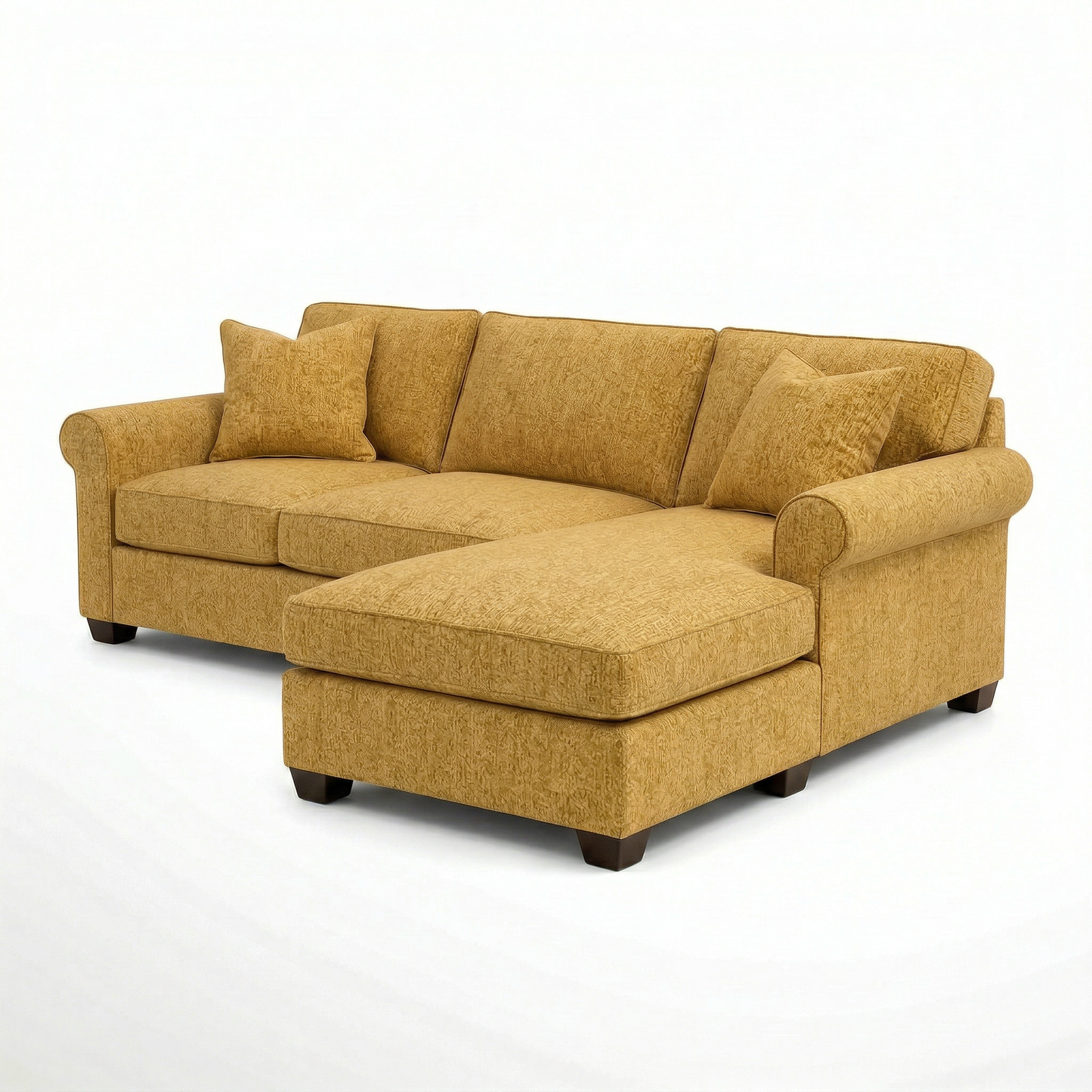Irlanda Upholstered L-Shaped Sectional – 120" Made-in-USA Sectional Sofa - Hepburn Chai Tea Yellow Fabric (11)