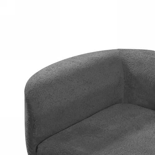 Modern Low Profile Modular Curved Foam Sofa 116' (4 Colors) close-up view of plush gray upholstery.