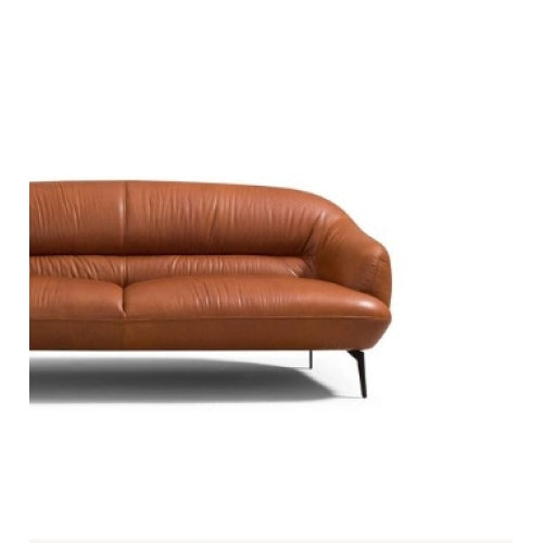 Leonia Genuine Italian Leather Sofa Tan 88”L