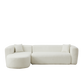 Halcyon beige chenille curved sectional sofa