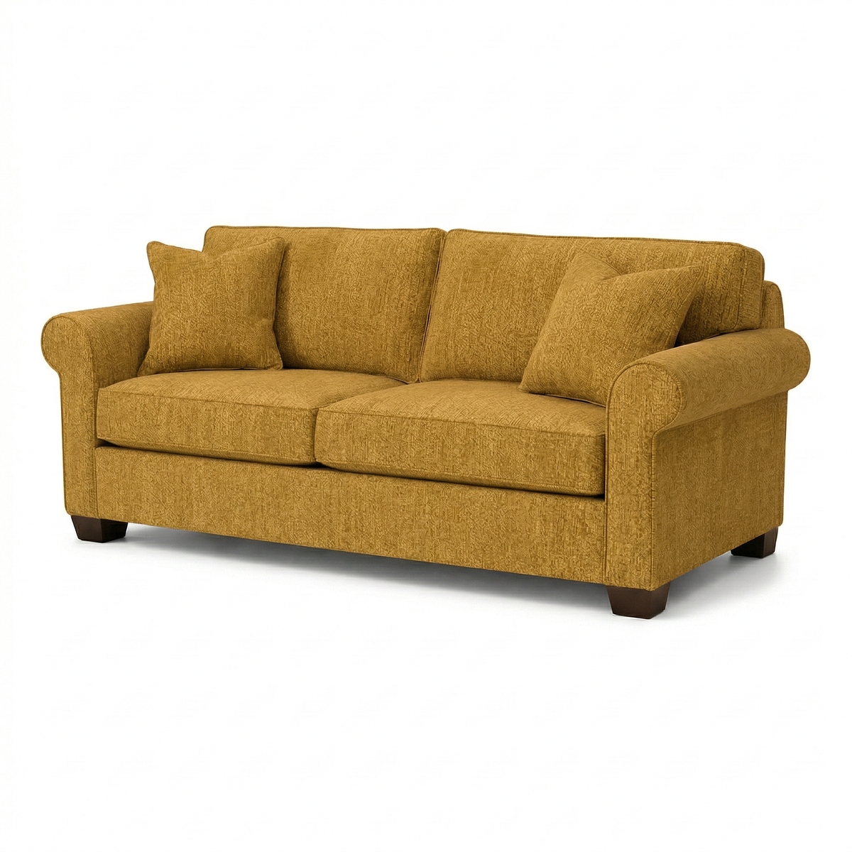 Irlanda Classic Sofa – 92" Rolled-Arm Made-in-USA Sofa - Yellow Hepburn Chai Tea Fabric (1)