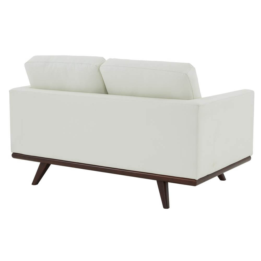 Chester MCM Faux Leather Loveseat Sofa 58" – Mid-Century Modern Compact Couch (5 Colors) back view with clean lines.