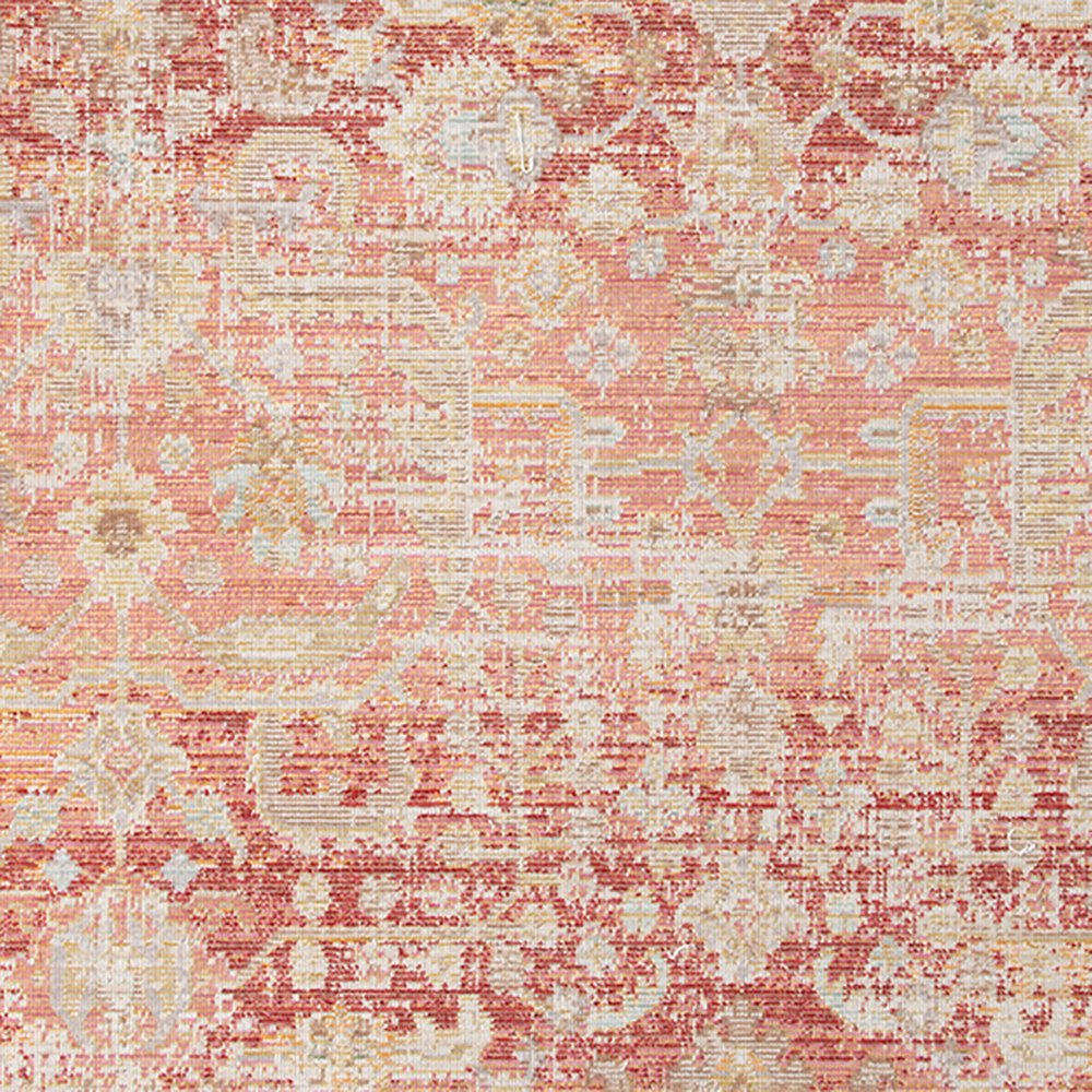 Salmon And Tan Floral Area Rug | 9' x 13' soft pattern with rich detail and timeless character.