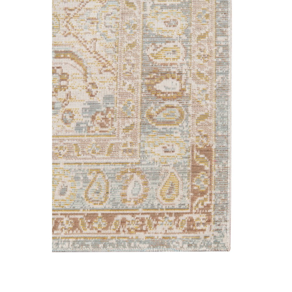 Tan And Gray Medallion Distressed Area Rug | 9' x 13'