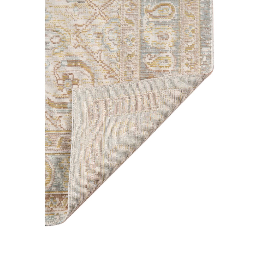Tan And Gray Medallion Distressed Area Rug | 9' x 13'