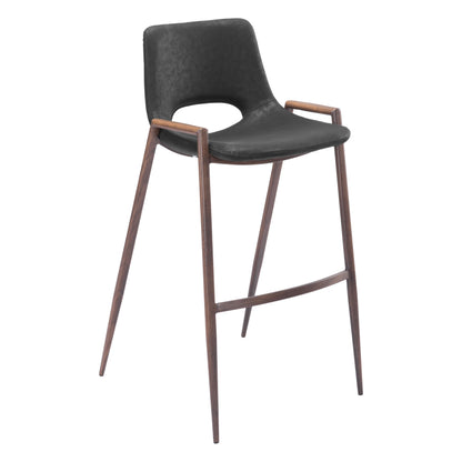 Desi Barstool (Set of 2) in Black & Walnut