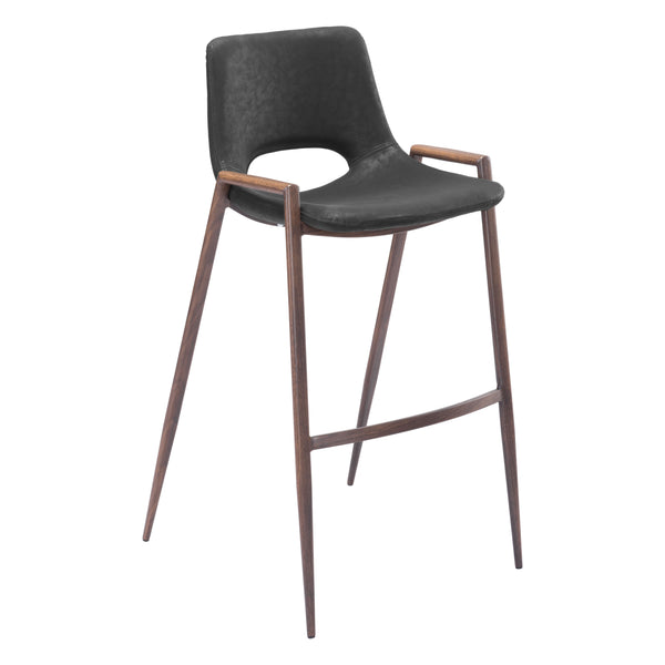 Desi Barstool (Set of 2) in Black & Walnut