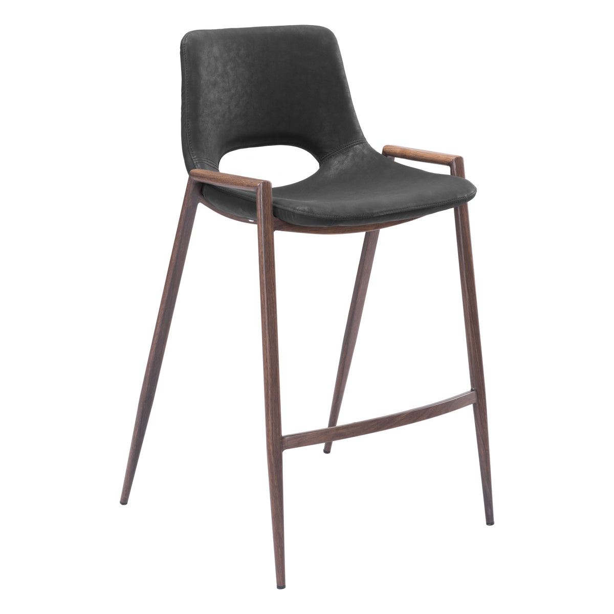 Desi Counter Stool (Set of 2) in Black & Walnut
