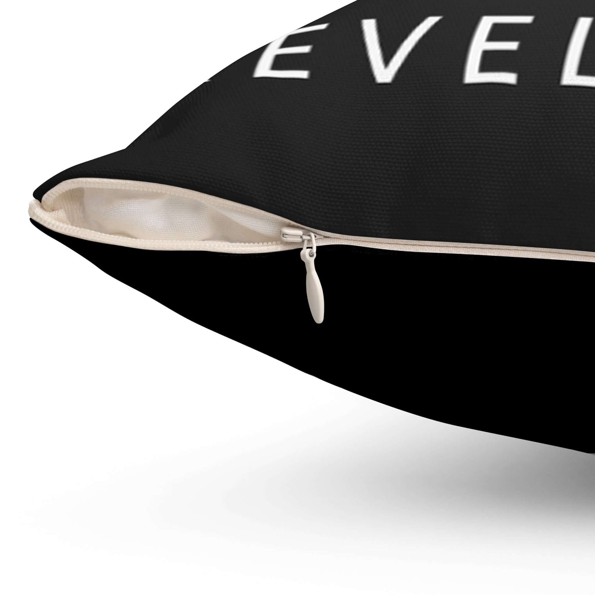 Spun Polyester Square Pillow Revel Logo In Black - Revel Sofa 