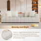 Modern Channel Tufted Corduroy Fabric Sofa 103.9'