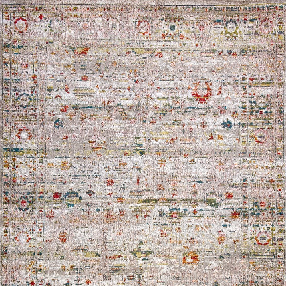 White Oriental Non Skid Area Rug | 9' x 13'