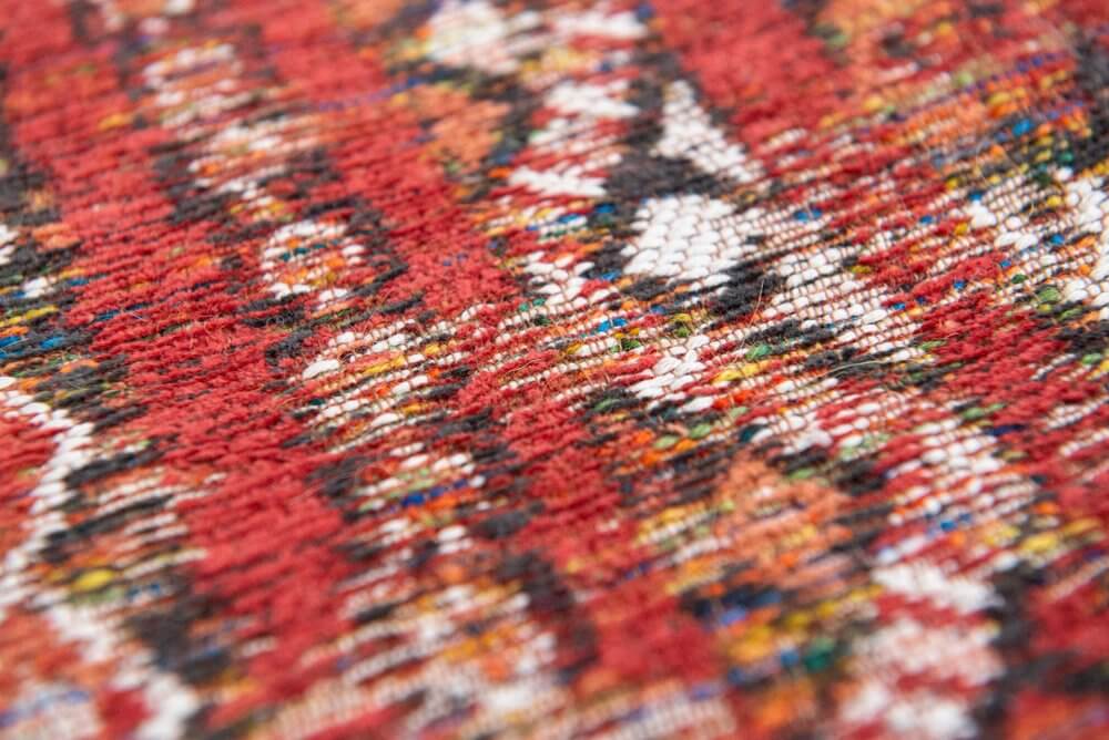 Red and Gray Oriental Non Skid Area Rug | 9' x 13' close-up of texture and detail
