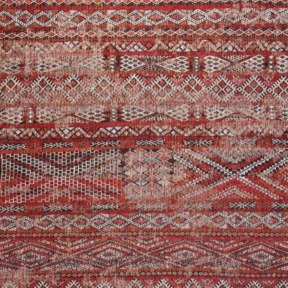 Red and Gray Oriental Non Skid Area Rug | 9' x 13'. Detailed pattern showcasing rich textures and classic design elements.