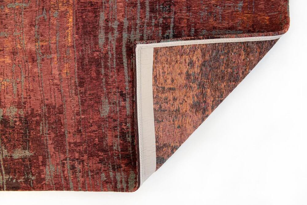 Red and Gray Abstract Non Skid Area Rug | 9' x 13' showing textured surface and edge detail.