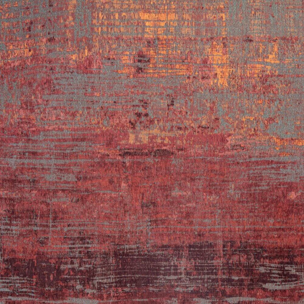 Red and Gray Abstract Non Skid Area Rug | 9' x 13' close-up showing texture and color details.