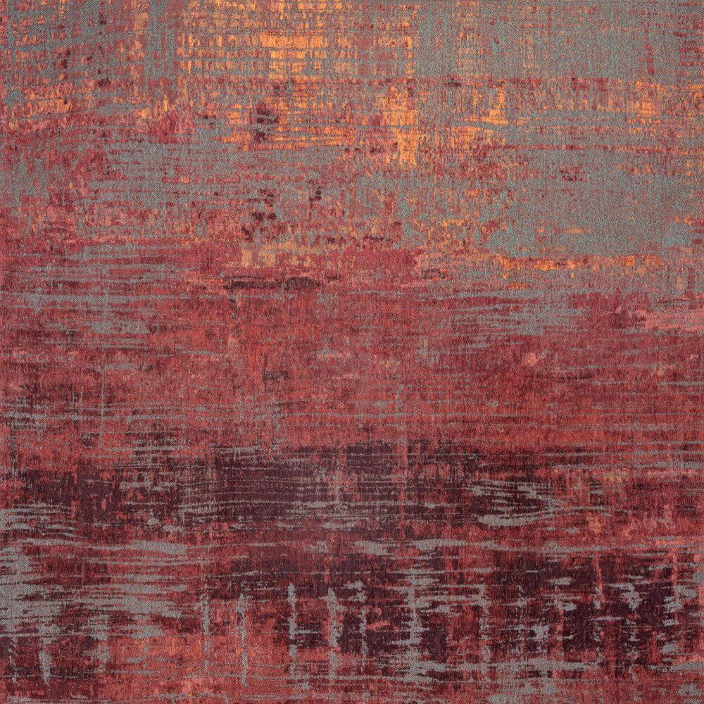 Red and Gray Abstract Non Skid Area Rug | 9' x 13' featuring a bold gray and red abstract design.