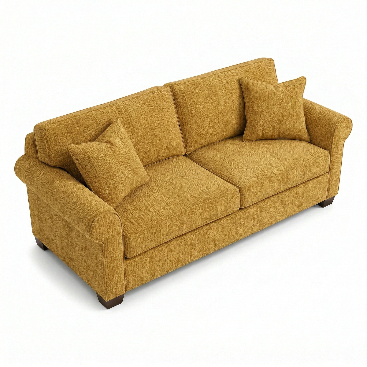 Irlanda Classic Sofa – 92" Rolled-Arm Made-in-USA Sofa - Yellow Hepburn Chai Tea Fabric (2)