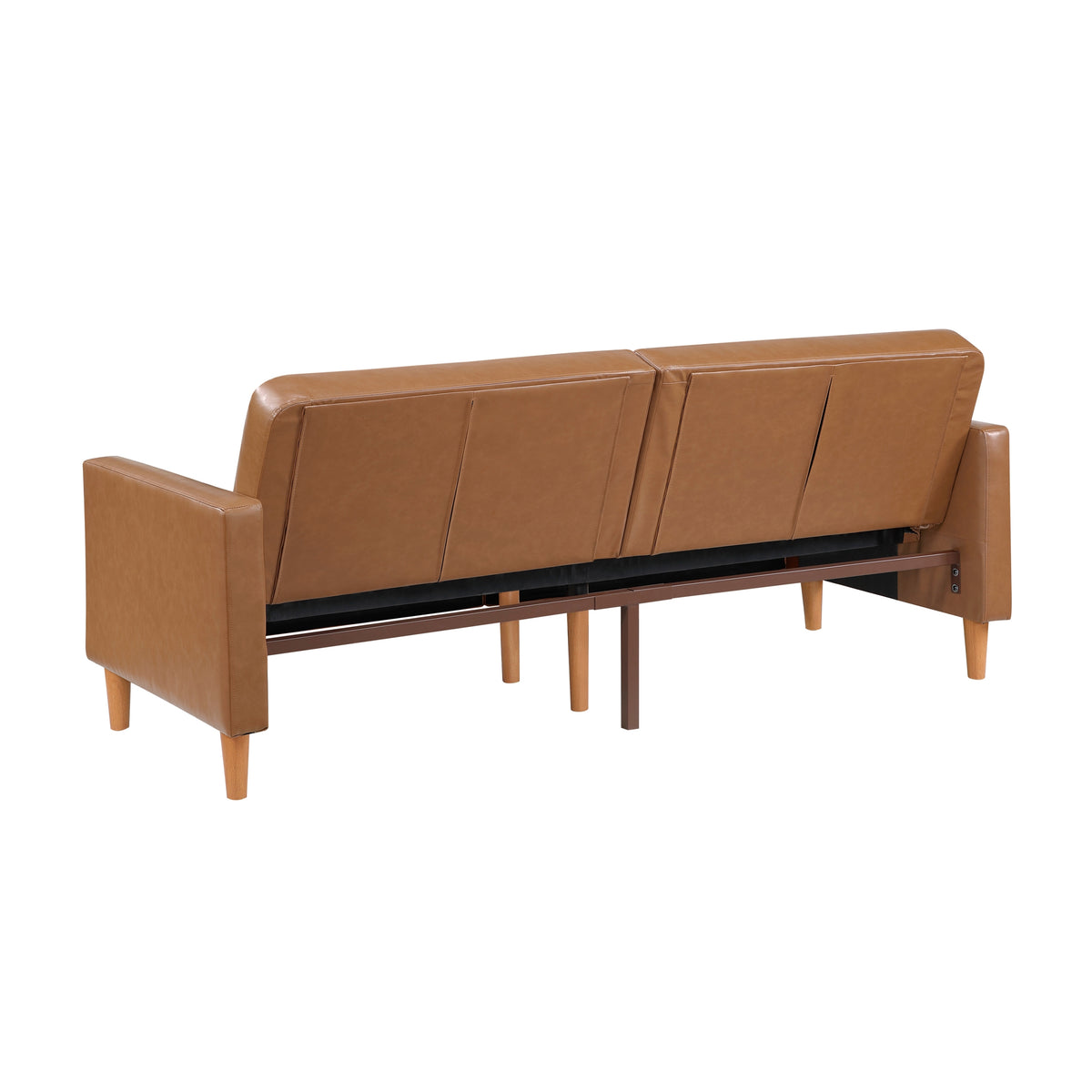 Corbett Camel Faux Leather Sleeper Sofa