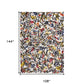 White Abstract Non Skid Area Rug | 9' x 13'
