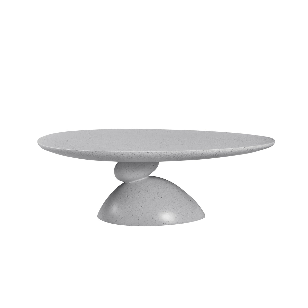 Eira Oval Coffee Table in Stone Gray