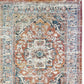 Rust Oriental Distressed Area Rug With Fringe Area Rug | 9' x 13' showing detailed classic pattern and rich texture.