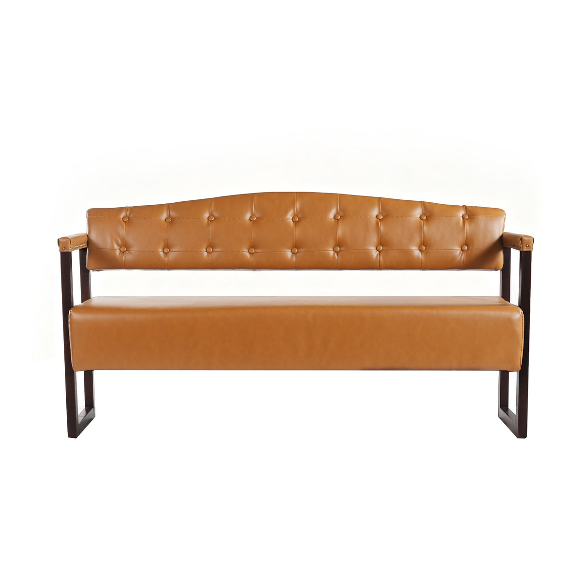 Ludlow Button-Tufted Faux Leather Bench Set