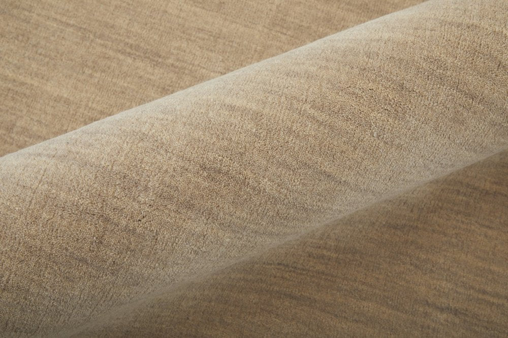 Tan Wool Hand Woven Area Rug | 9' x 13'