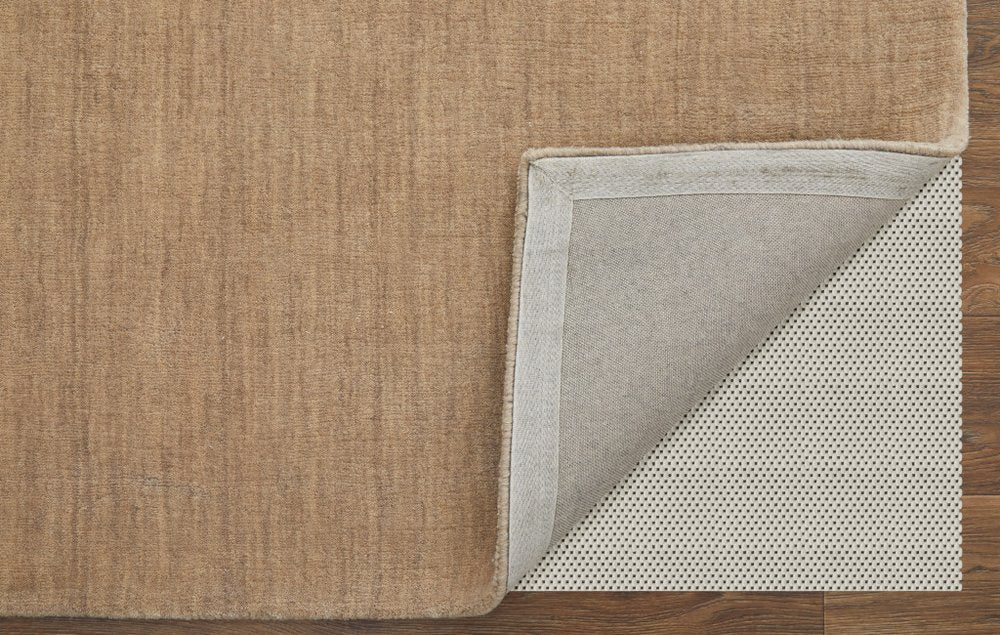 Tan Wool Hand Woven Area Rug | 9' x 13'