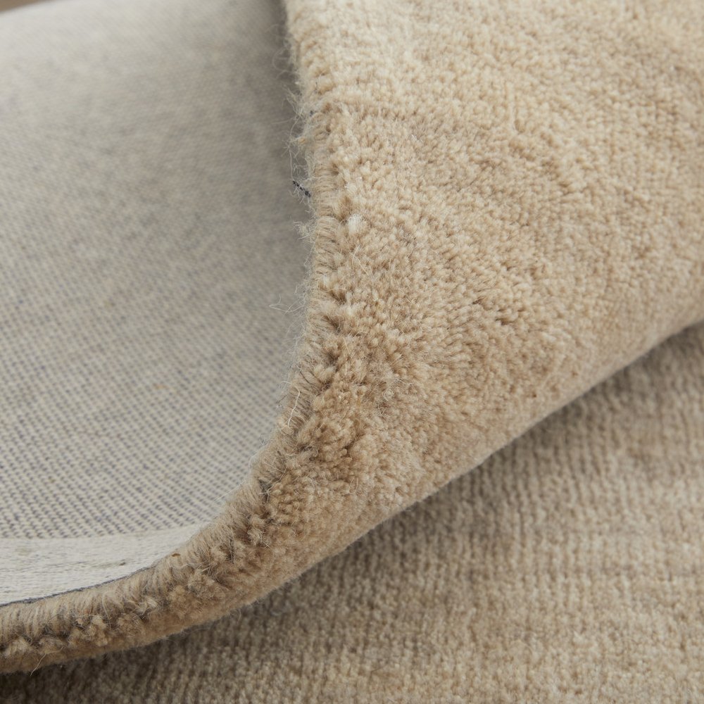 Tan Wool Hand Woven Area Rug | 9' x 13'