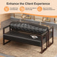 Ludlow Button-Tufted Faux Leather Bench Set