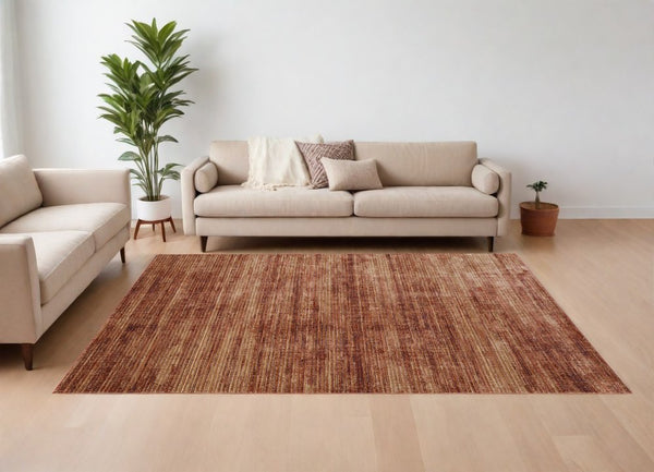 Tan and Brown Power Loom Area Rug | 9' x 13'