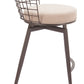 Saku Beige & Brown Swivel Barstool
