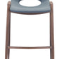 Desi Barstool (Set of 2) in Azure Gray & Walnut