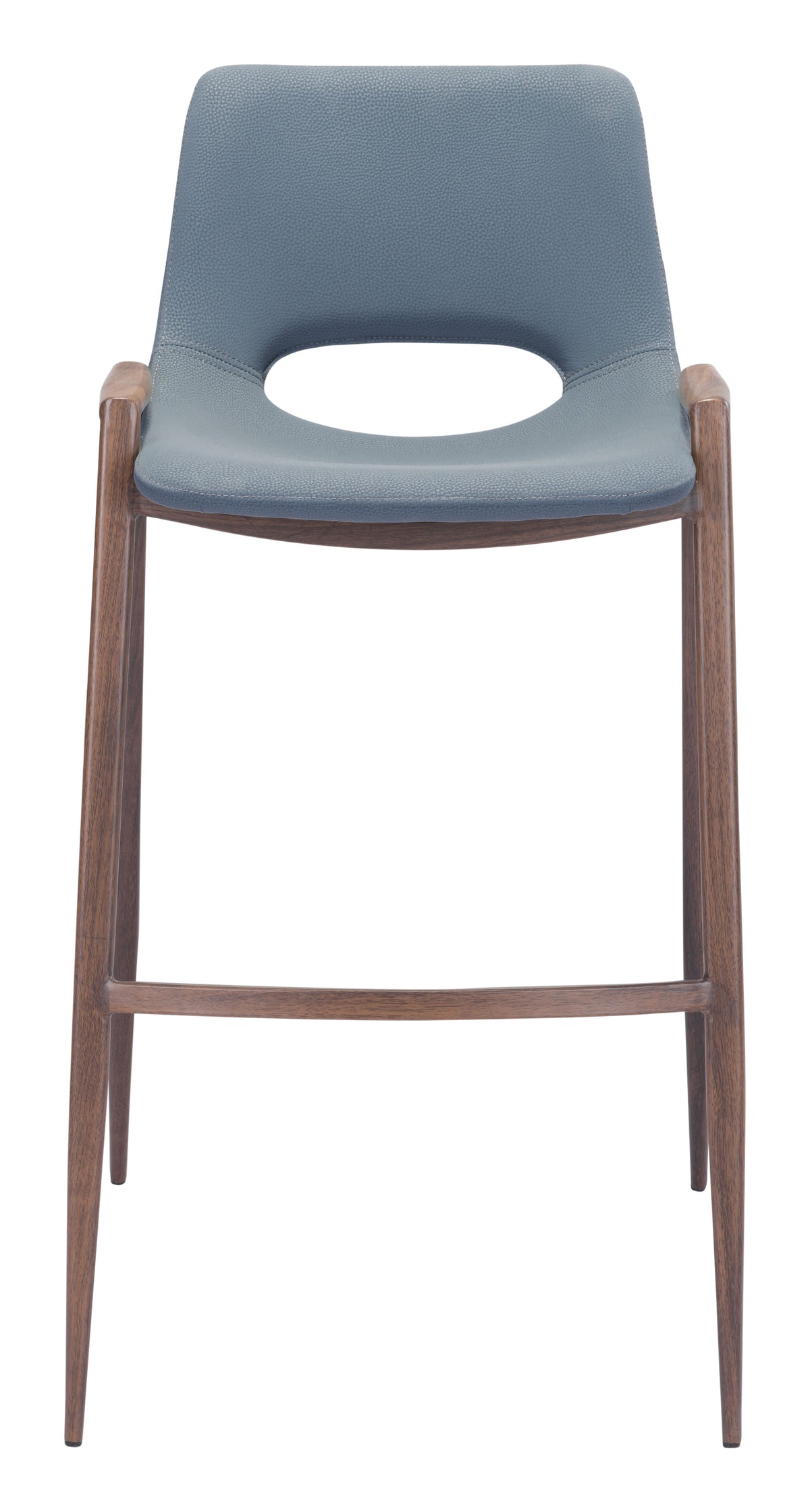 Desi Barstool (Set of 2) in Azure Gray & Walnut